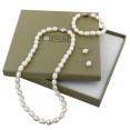 Sterling Silver 7-8MM Oval White Freshwater Cultured Pearl 18