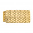 14k Men's Textured Basketweave Polished Money Clip