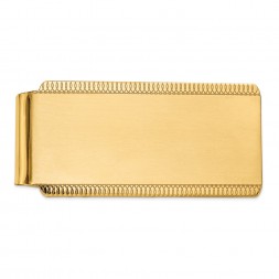 14k Men's Engraveable Sandblast Edge Money Clip