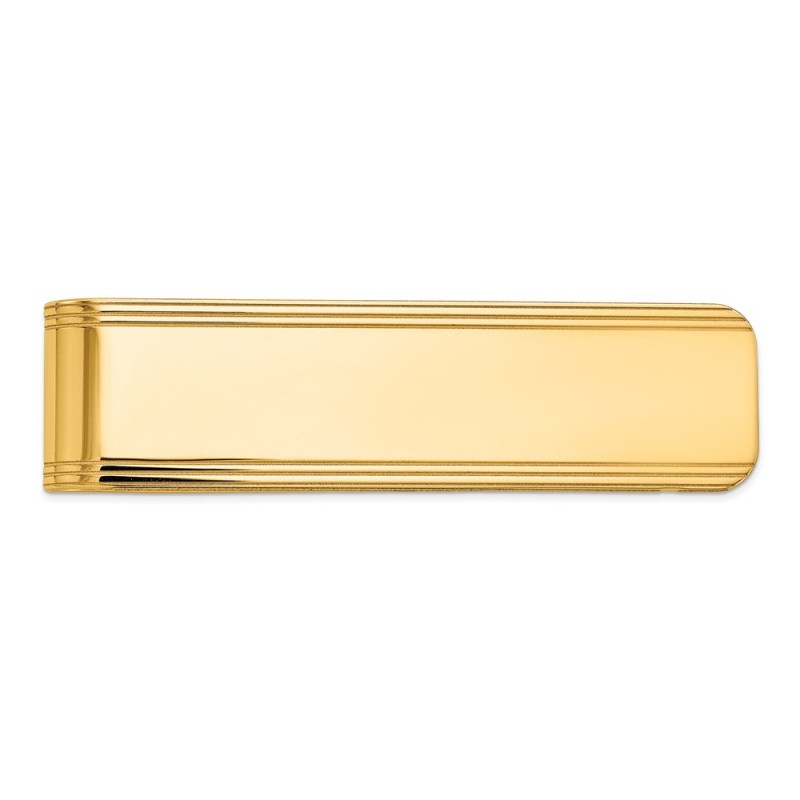 14k Men's Grooved Polished Money Clip