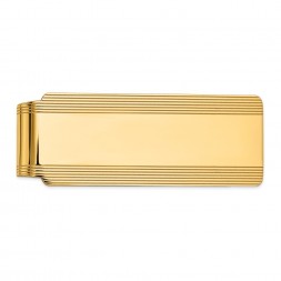 14k Men's Grooved Polsihed Money Clip