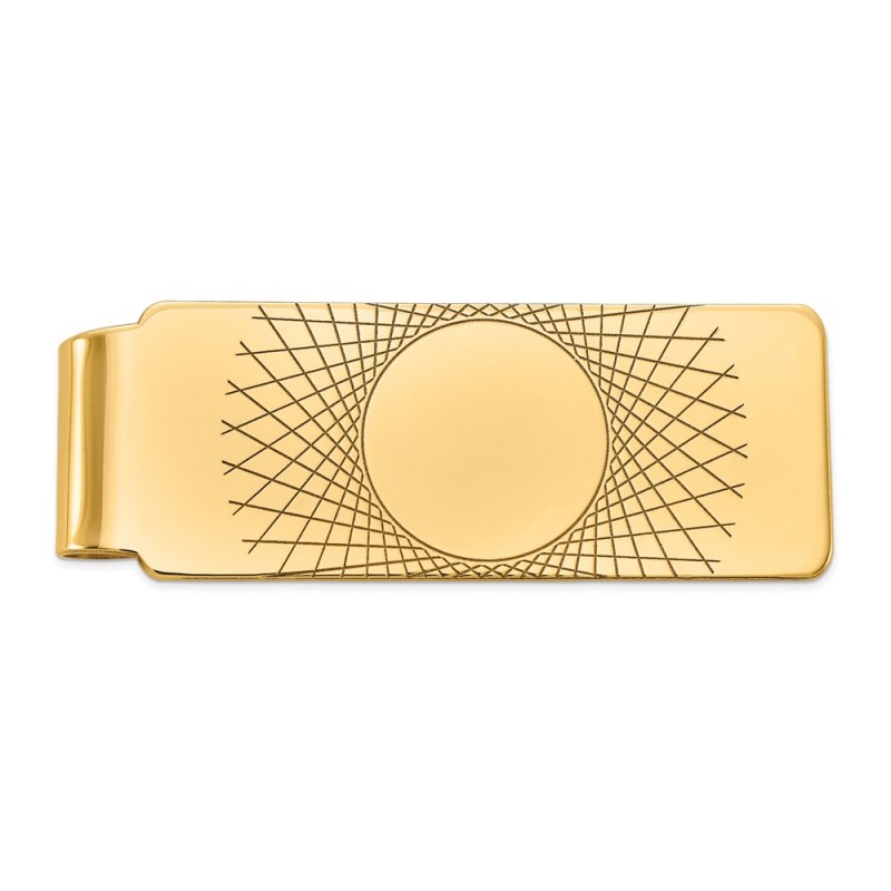 14k Men's Geometric Design Money Clip