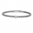 Silver Popcorn Bracelet With Diamond Heart Element
