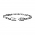 Silver Popcorn  Bangle With  Diamonds