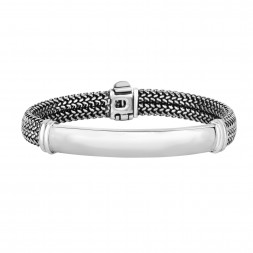Silver  9Mm  Tuscan Woven Id Style Bracelet