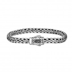 Silver 7Mm Oval Link Woven Bracelet