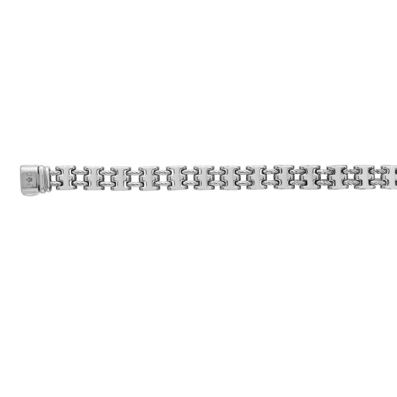 Silver Square Panther Link Bracelet