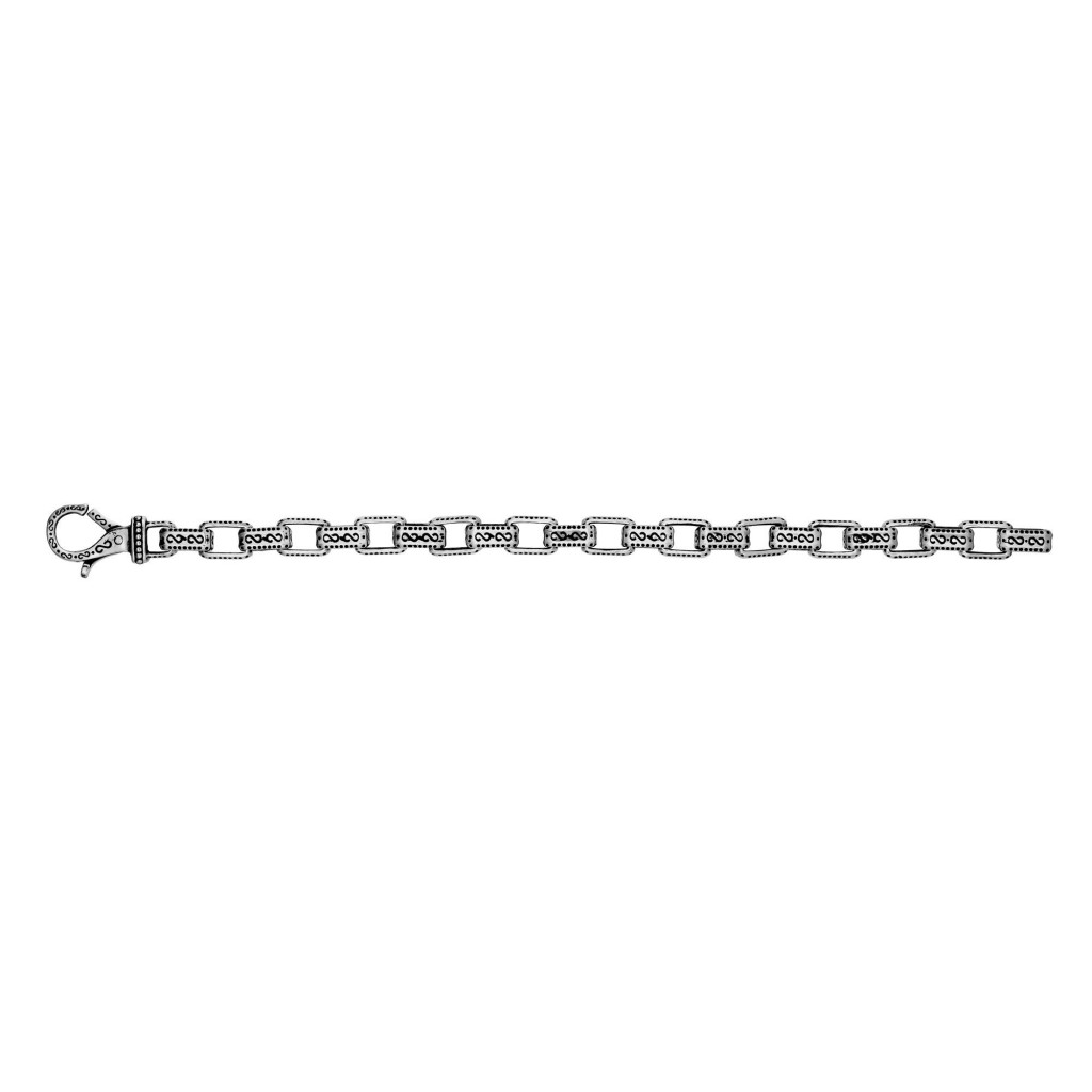 Sterling Silver  Rectangular Link Bracelet