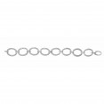 Silver Textured Italian Cable Large Oval Link Bracelet With Lobster Clasp And Diamonds