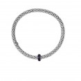 Silver  Stretchable Popcorn  Bracelet With  Round Amethyst
