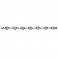 Silver Gem Candy Marquis Bracelet  With Rock Crystal Quartz,Black And White Sapphire