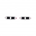 Silver Barrel Cufflinks With Black Onyx And Ruby