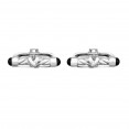 Silver Barrel Cufflinks With Black Agate
