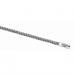 Silver 22In Weaved Necklace With Box Clasp