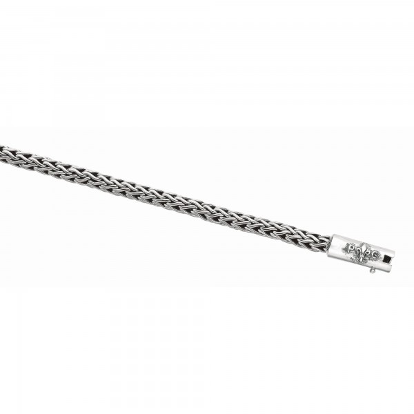 Silver 18In Weaved Necklace With Box Clasp