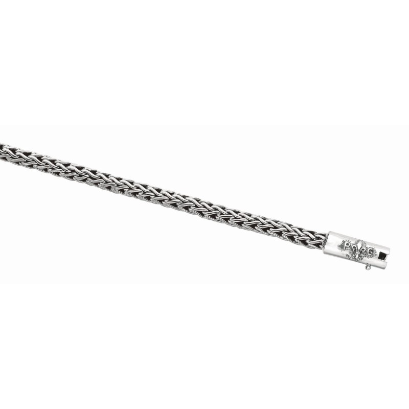 Silver 18In Weaved Necklace With Box Clasp