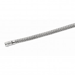 Silver Rhodium Finish Large Woven Bracelet With Box Clasp