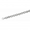 Silver 18In Textured Italian Cable Link  Bracelet With Lobster Clasp