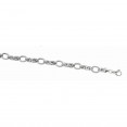 Silver Rhodium Finish Shiny Textured Italian Cable Bracelet With Lobster Clasp
