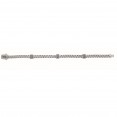 Silver Woven Bracelet With Three Stations Of Blue Sapphires