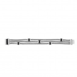 Silver 3-Strand Bold Multi-Station Woven Bracelet With Box Clasp And  Black Sapphires