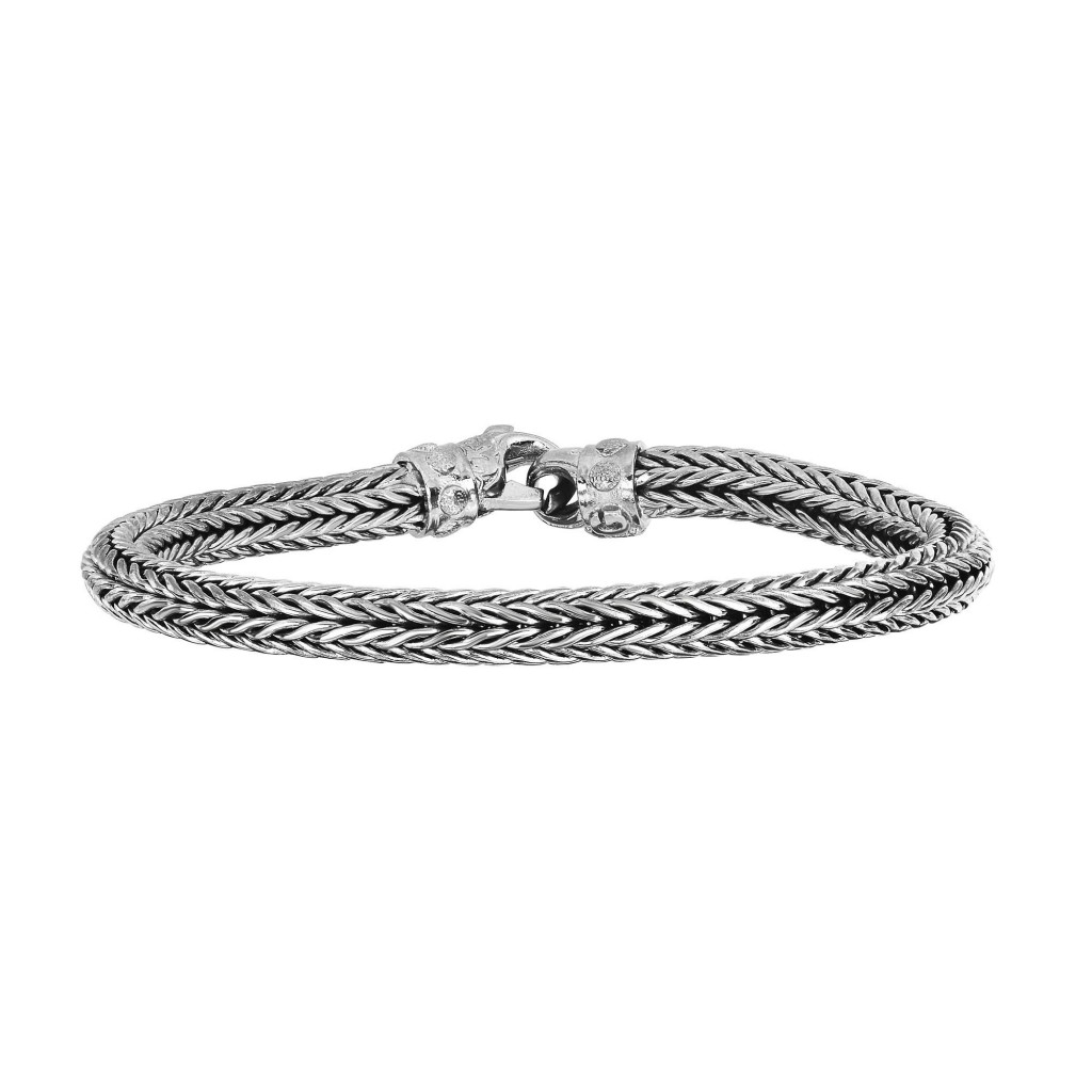 Silver 24In Weaved Necklace With Lobster Clasp