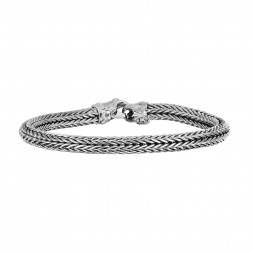 Silver 24In Weaved Necklace With Lobster Clasp