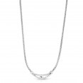 Woven Silver Medium Interlocking Link Necklace With White Sapphires