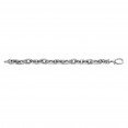 Sterling Silver Italian Cable Pear Shape And Oval Link Bracelet