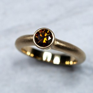 14kt Yellow Gold Cognac Diamond Ring