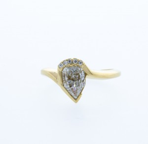 Artisan Suberi  Pear Diamond Accent Ring 14kt Yellow