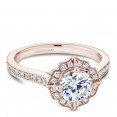 Noam Carver Rose Gold Engagement Ring With Floral Halo And 36 Diamonds