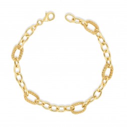 14K Gold Popcorn Petite Link Bracelet