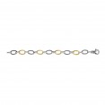 Silver And 18Kt Gold Italian Cable Small Link Bracelet