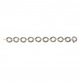 Silver And 18Kt Gold Italian Cable Large Link Bracelet