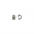Silver And 18Kt Gold Italian Cable Small Earrings With Lever Back Clasp