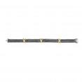 18Kt Gold And Silver 10Mm Tuscan Woven Bracelet With Three X Stations