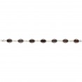Silver And 18Kt Gold Gem Candy Marquis Bracelet   With Smokey Quartz, Citr Ine And White Sapphire