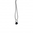 Silver And 18Kt Gold  Popcorn Necklace With Heart-Shapedblack Onyx Pendant