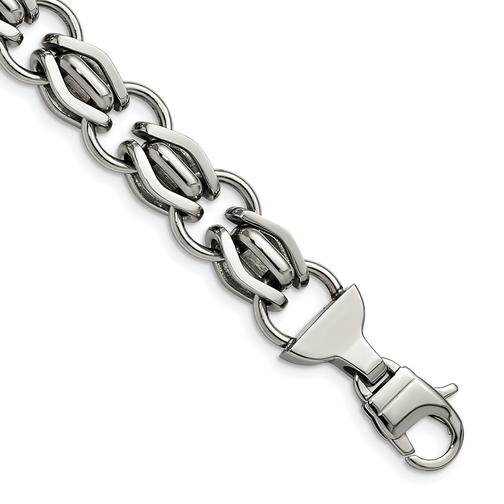 Stainless Steel Polished Fancy Link 8.75in Bracelet