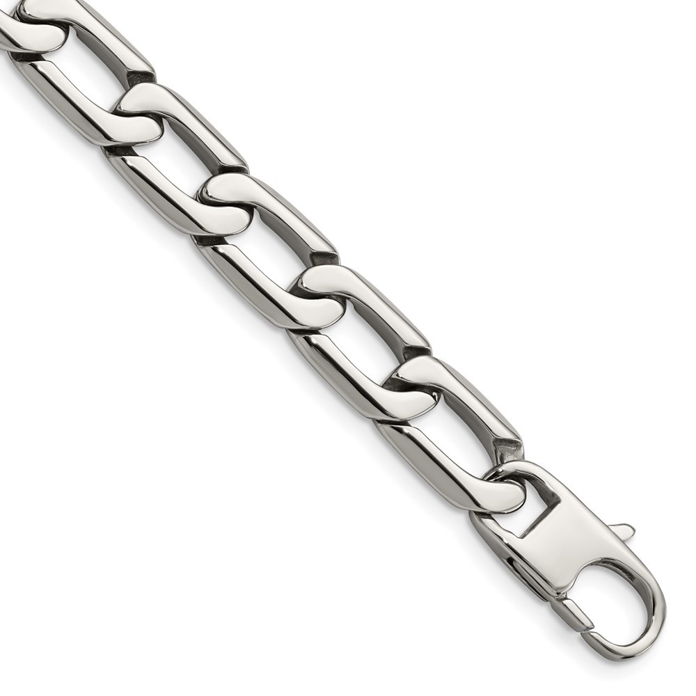 Stainless Steel Polished Open Link 8.5in Bracelet