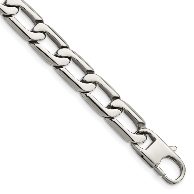 Stainless Steel Polished Open Link 8.5in Bracelet