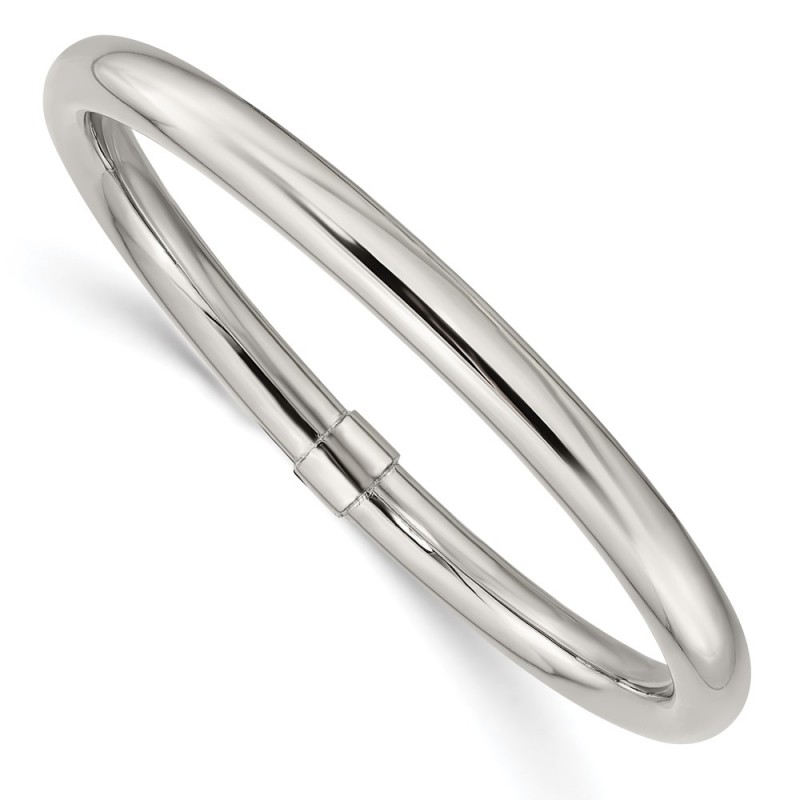 Stainless Steel Polished Hollow Bangle Bracelet