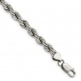 Stainless Steel Polished 7mm 7.25in Rope Bracelet