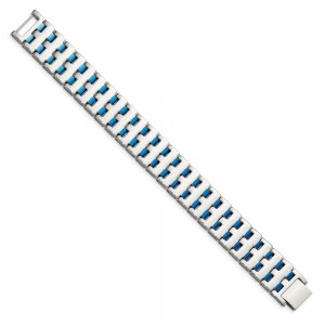 Stainless Steel Polished Blue IP-plated 8in Bracelet