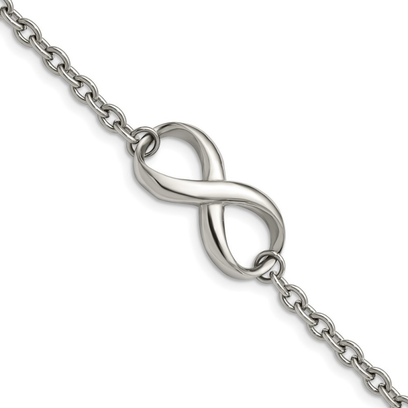 Stainless Steel Polished Infinity Symbol 7.5in Bracelet