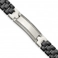 Stainless Steel/Ceramic Polished 1/4ct tw. Diamond 8.75in Bracelet