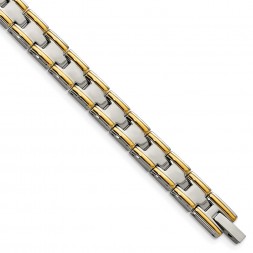 Stainless Steel Polished Yellow IP-plated 8.5in Bracelet