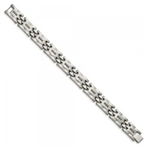 Stainless Steel Brushed and Polished 3/4ct tw. Diamond 8.5in Bracelet