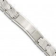 Stainless Steel Brushed Polished and Textured w/CZ 9in Bracelet